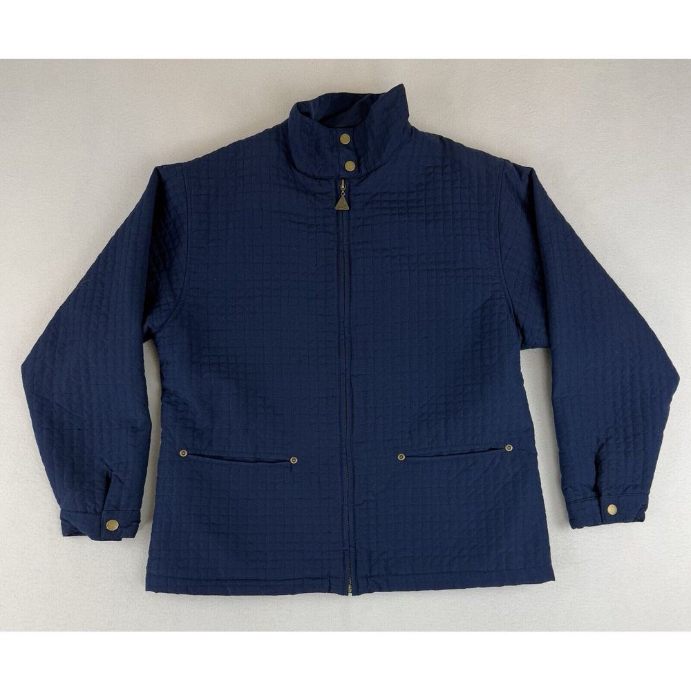 Euro Joy Quilted Full Zip Jacket Coat‎ Womens Size Medium Vintage GrandmaCore